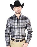Camisa El Señor De Los Cielos Gris A Cuadros 43814 Con Líneas Oscuras
