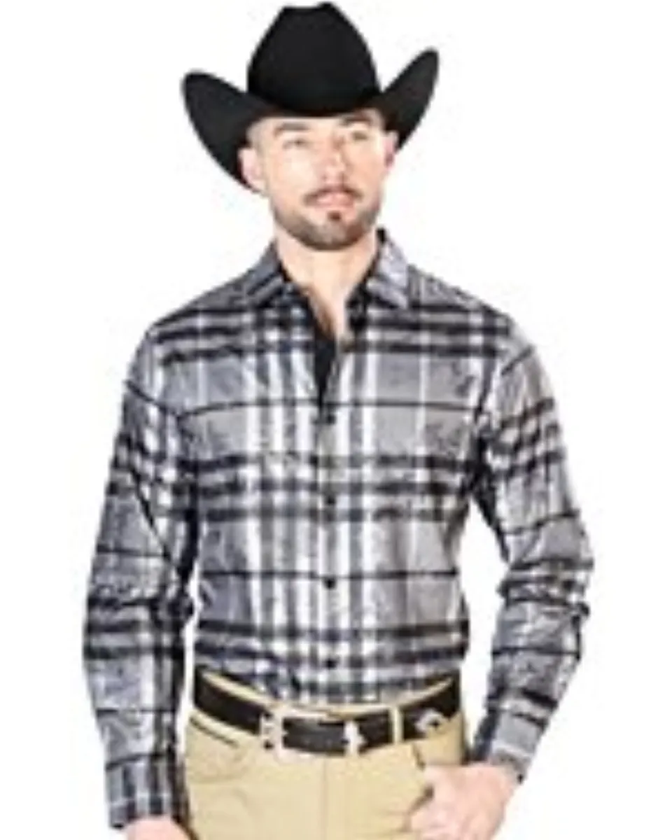 Camisa El Señor De Los Cielos Gris A Cuadros 43814 Con Líneas Oscuras