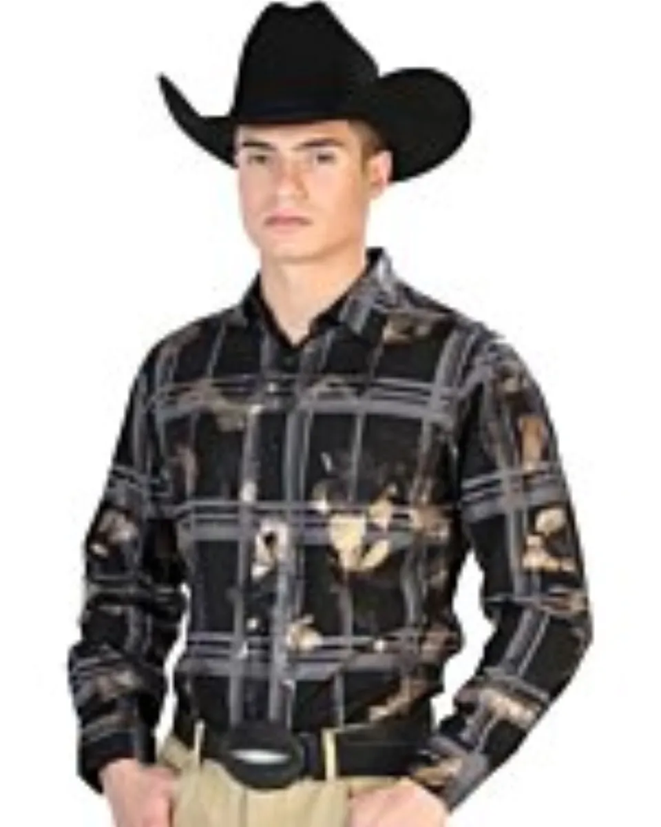 Camisa Negra De Cuadros El Señor De Los Cielos 43839