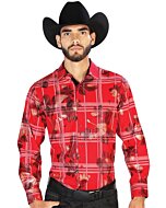 Camisa Color Vino De Cuadros El Señor De Los Cielos 43844