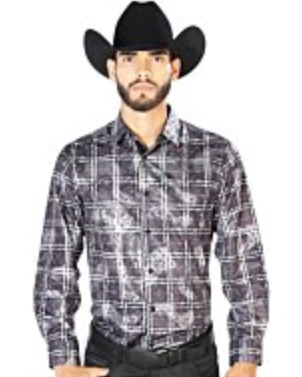 Camisa Negra Con Blanco El Señor De Los Cielos A Cuadros 43848