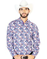 Camisa Blanca Con Estampado Morado El Señor De Los Cielos 126278