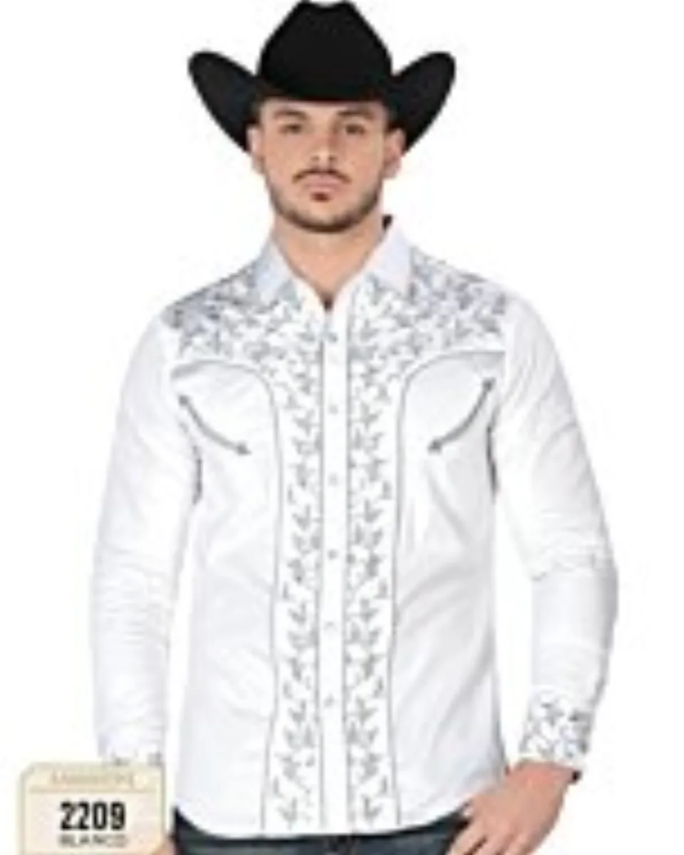 Camisa Vaquera Blanca Botón De Broche Lamasini 2209