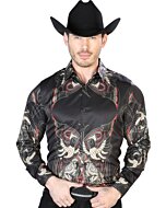 Camisa Negra Casual Estampada ESDLC 43669