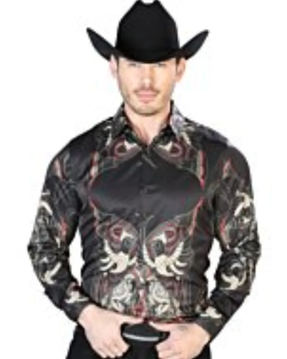 Camisa Negra Casual Estampada ESDLC 43669