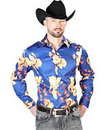 Camisa Casual Estampada ESDLC 43676 Color Azul