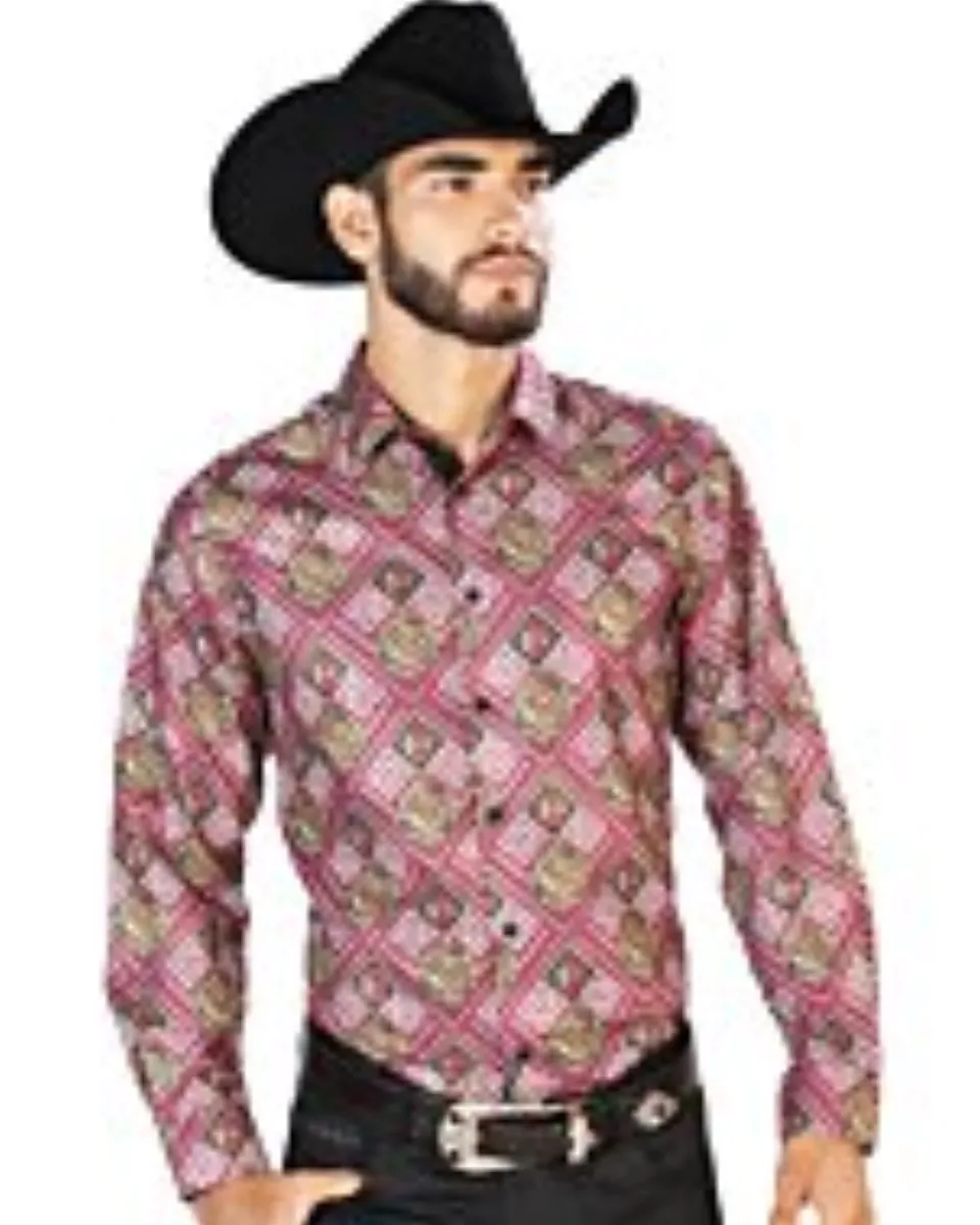 Camisa Casual El Señor De Los Cielos M/L 43770 Colo Rojo-Vino