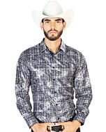 Camisa Casual A Cuadros El Señor De Los Cielos M/L 43789 Café-Blanco
