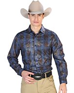 Camisa Azul Casual M/L El Señor De Los Cielos 43866