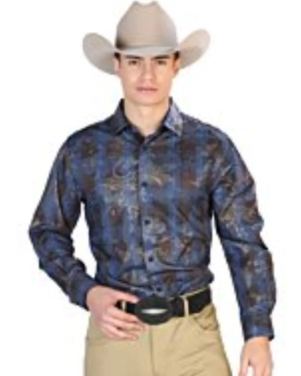 Camisa Azul Casual M/L El Señor De Los Cielos 43866