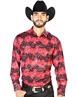 Camisa Casual Roja M/L El Señor De Los Cielos Estampada 43874