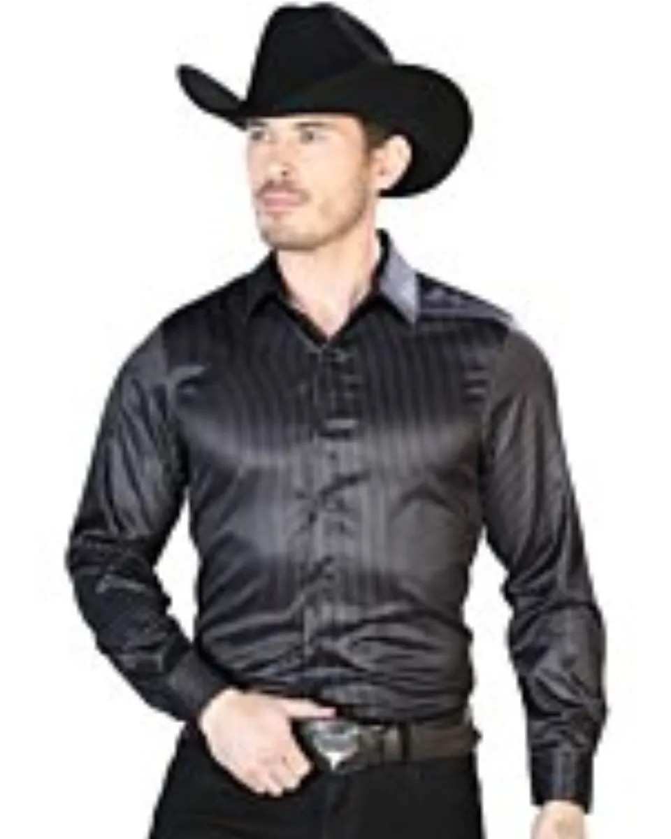 Camisa Vaquera Negra Con Líneas Verticales El Señor 43923