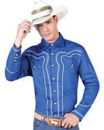 CAMISA CHARRA ESTILO CIVIL EL GENERAL 2019-115 COLOR AZUL REY