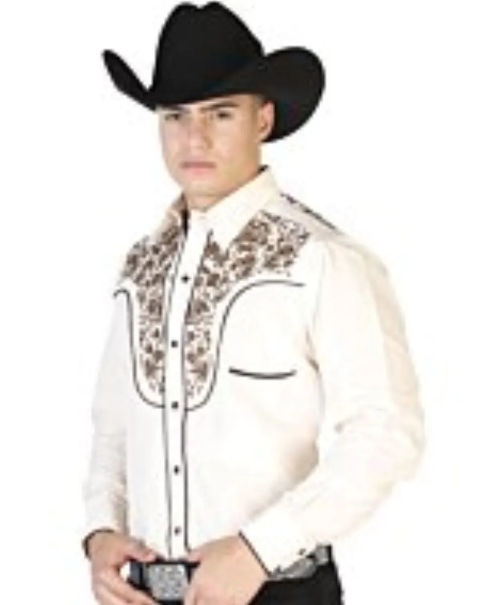 Camisa Vaquera Bordada Color Beige ESDLC 43299
