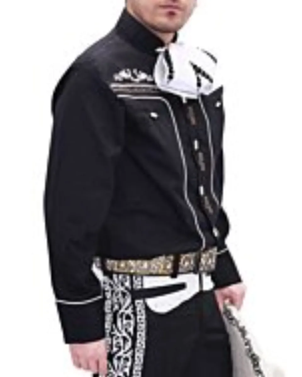 Camisa Negra Charra Tradicional WD 11-837