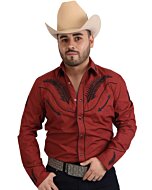 Camisa Charra White Diamonds Western Wear 10-850 Color Ladrillo