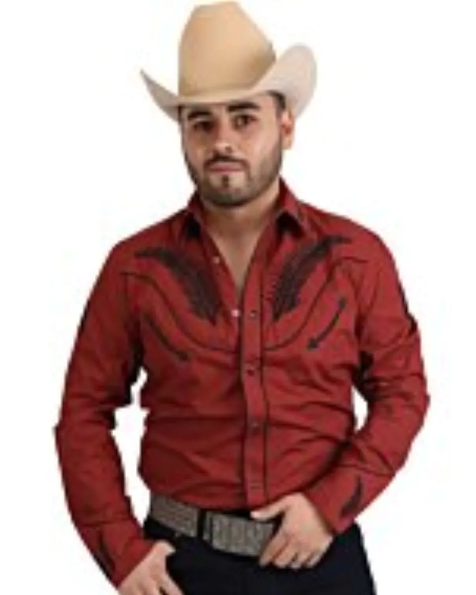 Camisa Charra White Diamonds Western Wear 10-850 Color Ladrillo