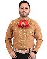 Camisa Charra Tradicional White Diamonds Western Wear 10-870 Herraduras Camel
