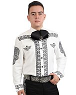 Camisa Charra Fina Gamuza Blanca WD 11-805