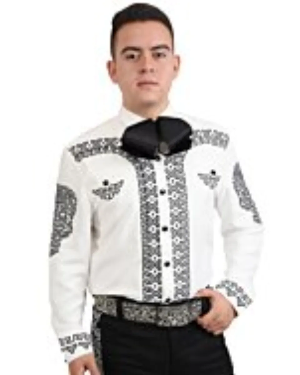 Camisa Charra Fina Gamuza Blanca WD 11-805