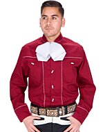 Camisa Charra Adorno Soga Color Vino WD 11-854