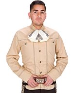 Camisa Charra Coleadero Beige Diseño Soga WD 11-856