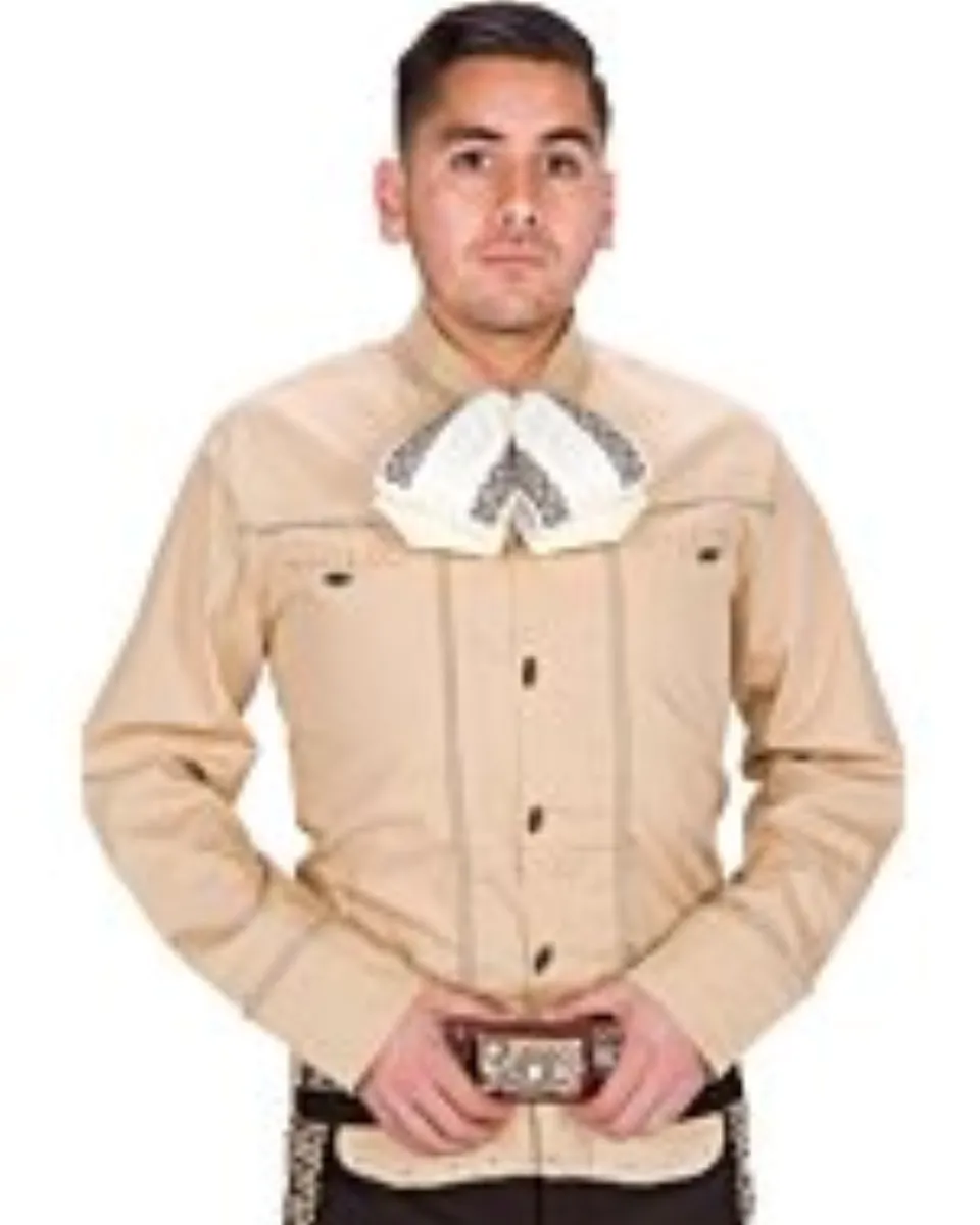 Camisa Charra Coleadero Beige Diseño Soga WD 11-856