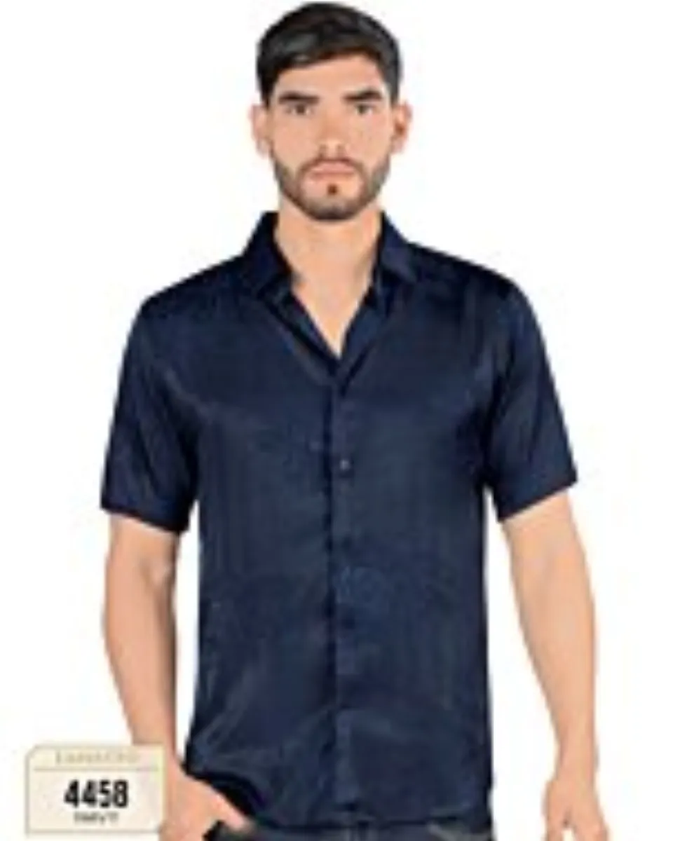 Camisa Color Azul Marino De Moda Lamasini 4458