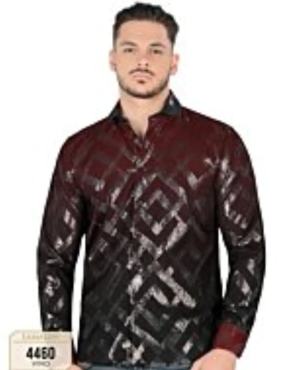 Camisa Manga Larga Color Vino Lamasini 4460