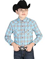 CAMISA VAQUERA PARA NIÑO EL GENERAL 2019-98 COLOR AZUL CLARO