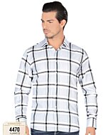 Camisa A Cuadros Manga Larga Blanca Lam 4470