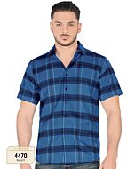 Camisa A Cuadros Manga Corta Color Navy Lam 4470
