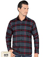 Camisa A Cuadros Manga Larga Negra Lam 4470