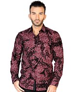 CAMISA CASUAL MANGA LARGA EL GENERAL FL-03 COLOR VINO