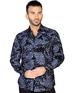 CAMISA CASUAL MANGA LARGA EL GENERAL FL-03 AZUL MARINO