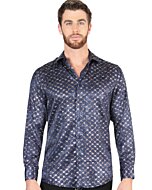 Camisa Navy-Gold De Moda El Señor De Los Cielos 44548