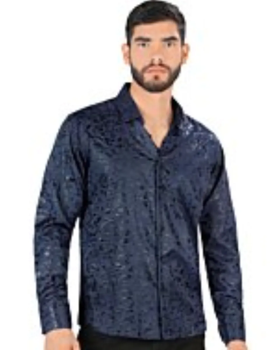 Camisa Montero Modern Fit Navy Estampada 0795