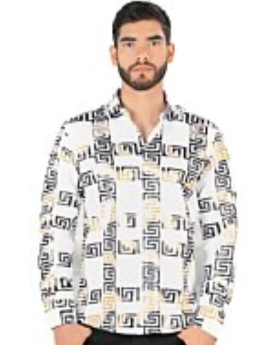 Camisa Blanca Con Grecas Montero Fashion 0800