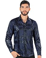 Camisa Navy Con Grecas Montero Fashion 0800