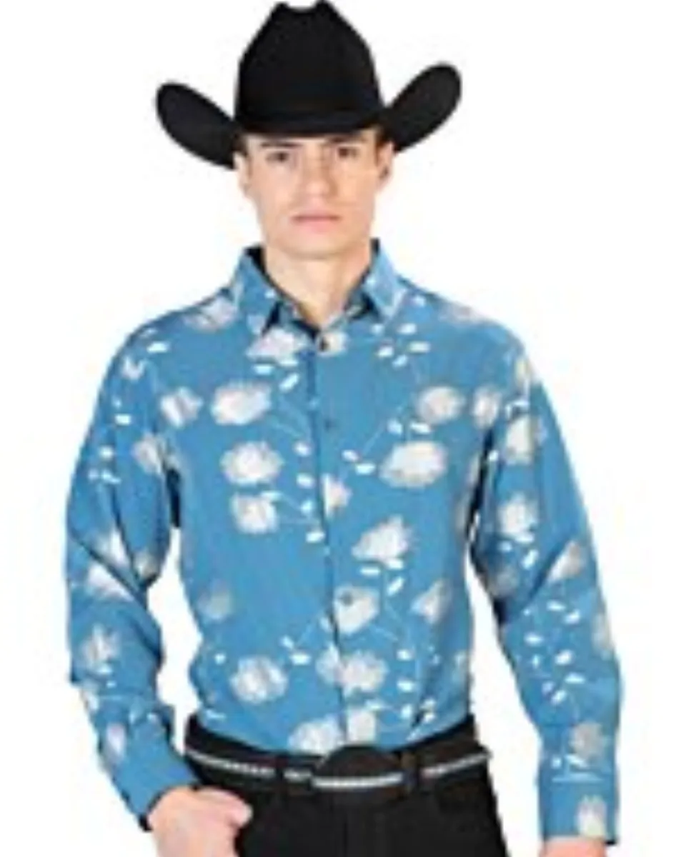 Camisa Fina El Señor De Los Cielos 43787 Color Azul