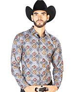 Camisa Fina El Señor De Los Cielos 43790 Color Blanco-Oro