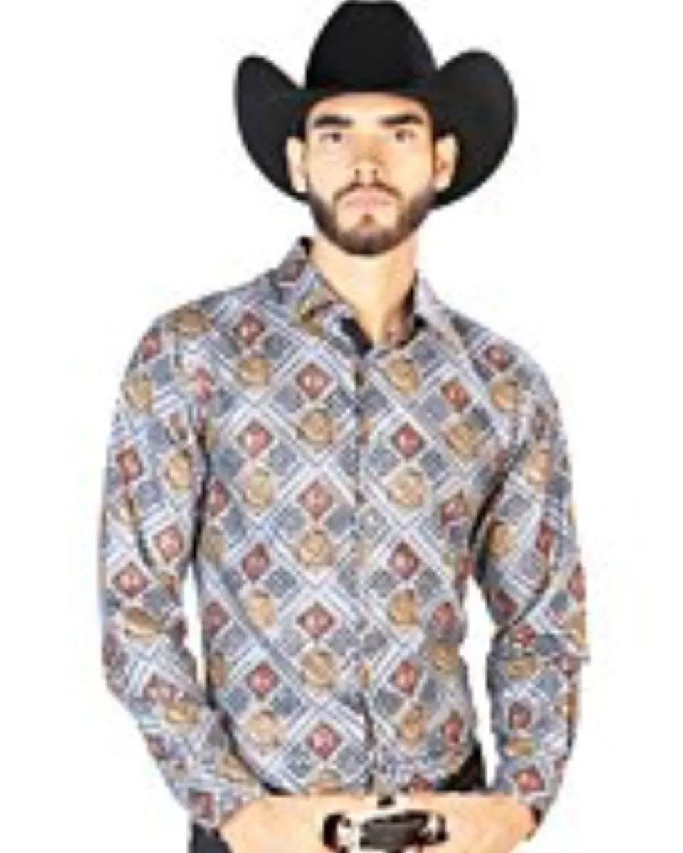 Camisa Fina El Señor De Los Cielos 43790 Color Blanco-Oro