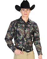 Camisa Fina El Señor De Los Cielos 43800 Negro-Multicolor