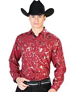 Camisa Fina El Señor De Los Cielos 43861 Color Vino