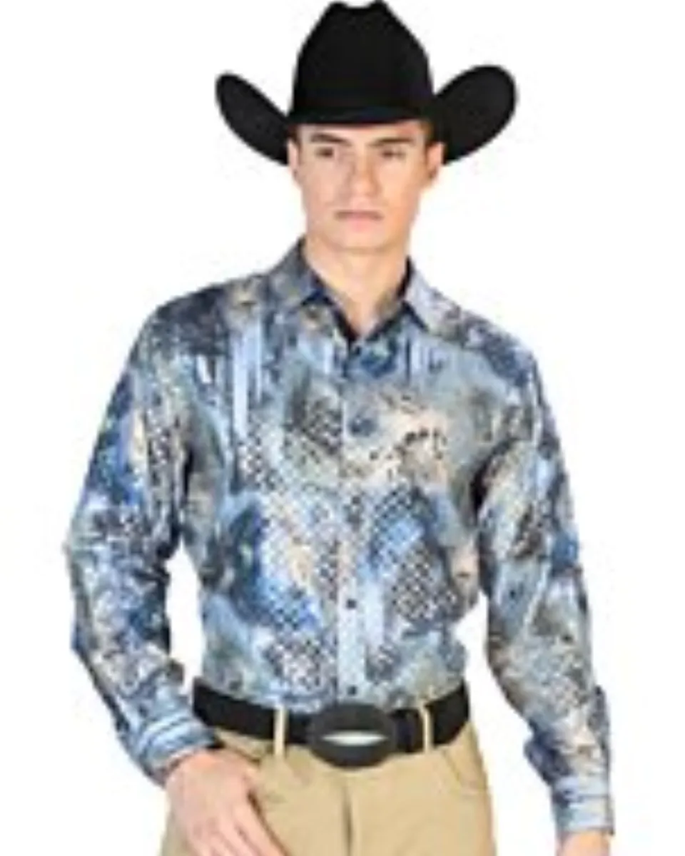 Camisa Fina El Señor De Los Cielos 43878 Negro-Multicolor