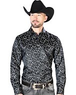 Camisa Color Negro Jacquard Centenario 43704