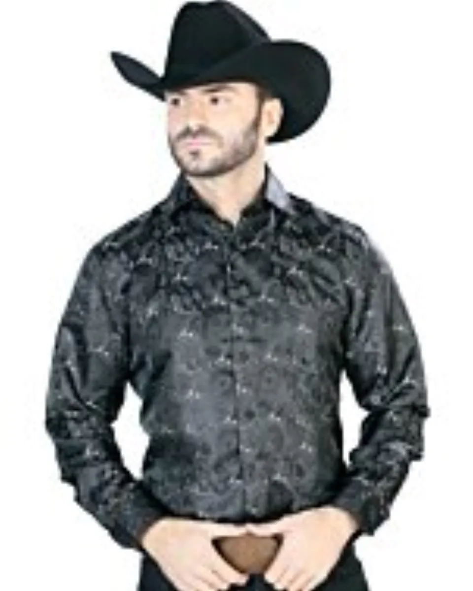 Camisa Jacquard Centenario 43706 Color Negro