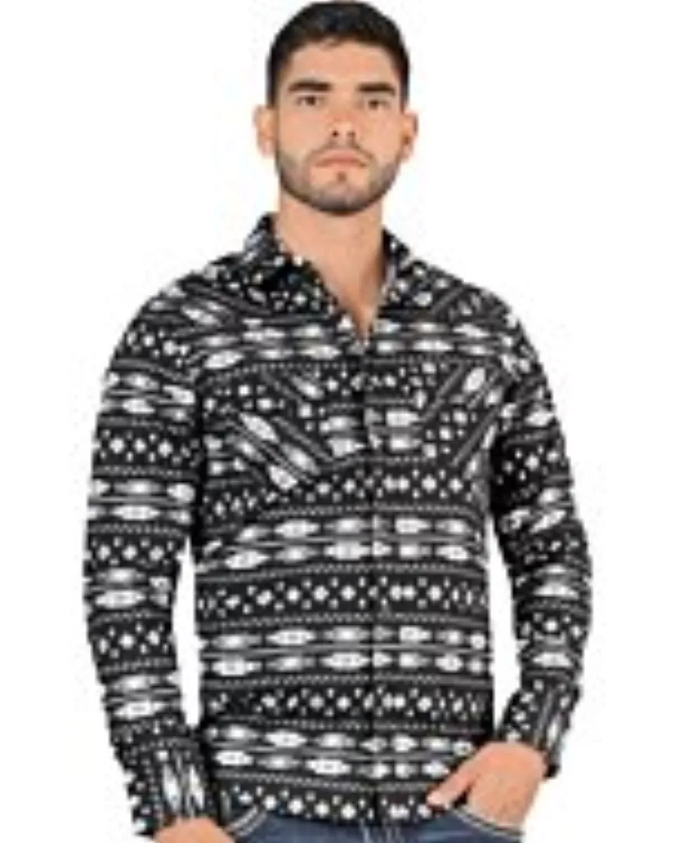 Camisa Casual Manga Larga Negra Montero 3004