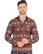 Camisa Casual Manga Larga Vino Montero 3004