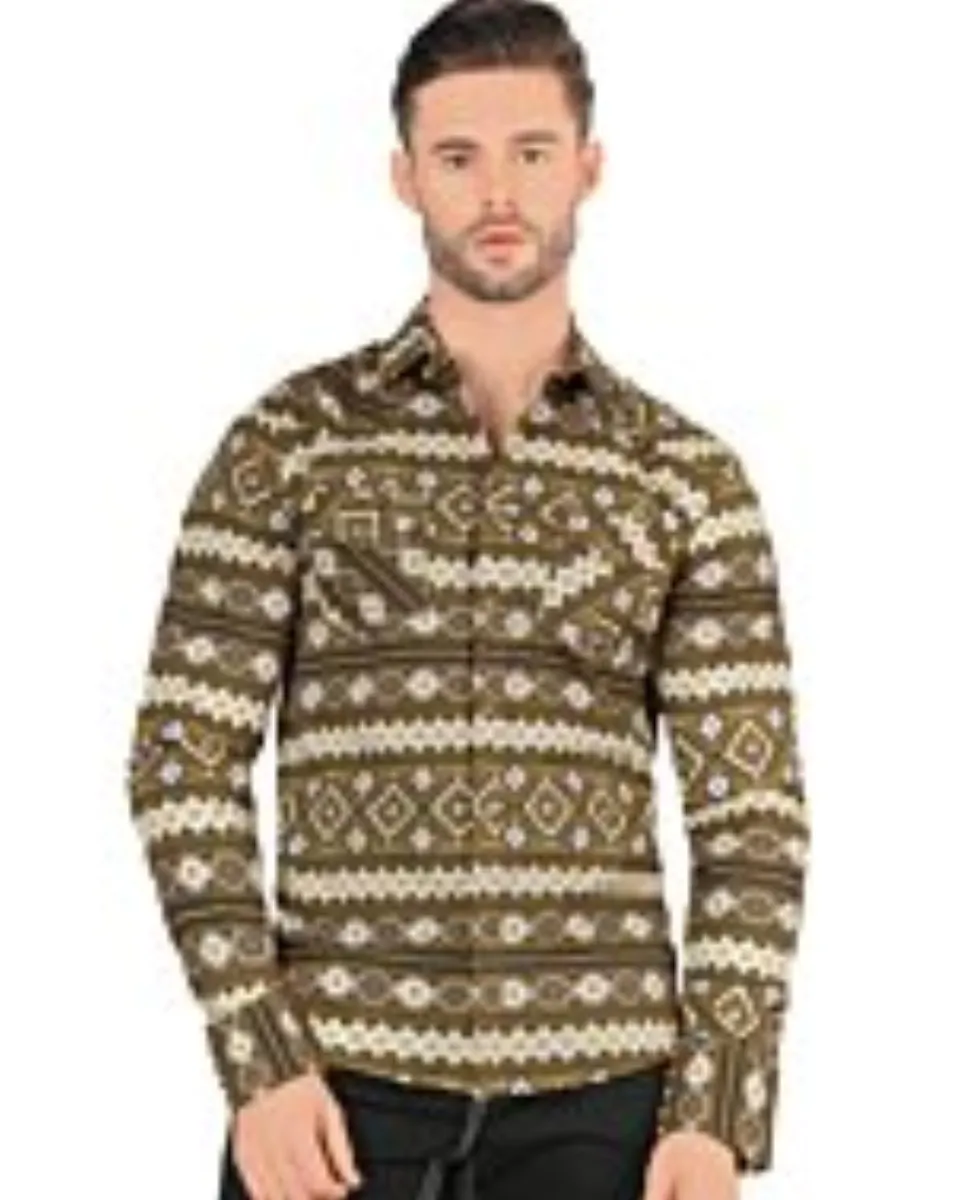 Camisa Manga Larga Casual Camel Montero 3005
